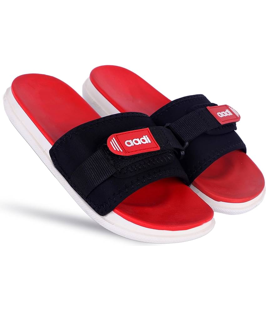 Aadi - Red PU Slide Flip flop