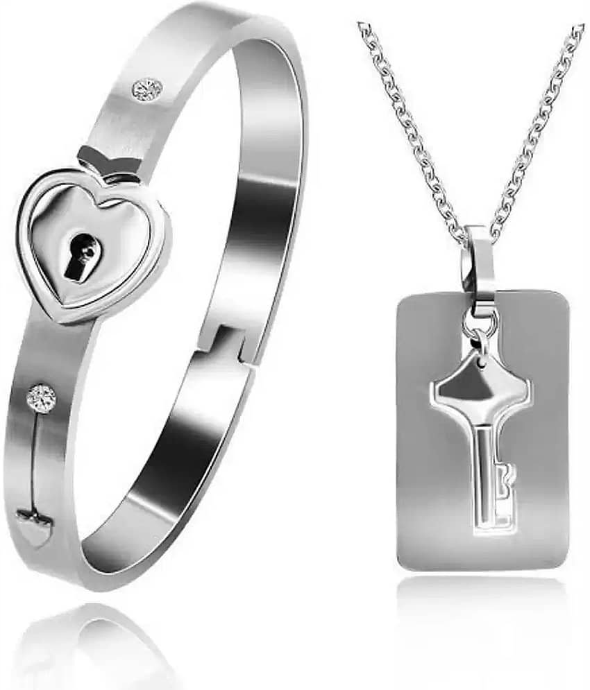 HEER COLLECTION - Silver Wrist Band ( Pack of 2 )