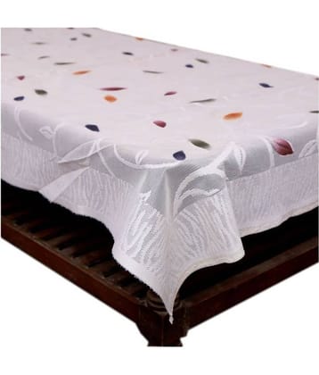 Cotton Jacquard 4 Seater Rectangular Centre Table Cover Table Cover (152x101 cm)-white