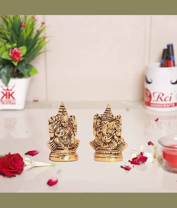KridayKraft Aluminium Laxmi Ganesh Idol ( 7 cm )