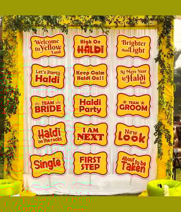 Zyozi 15 Pcs Mehandi Props for Photoshoot ,Marriage Props for Wedding,Haldi Props for Bride and Family,Bride to Be Props