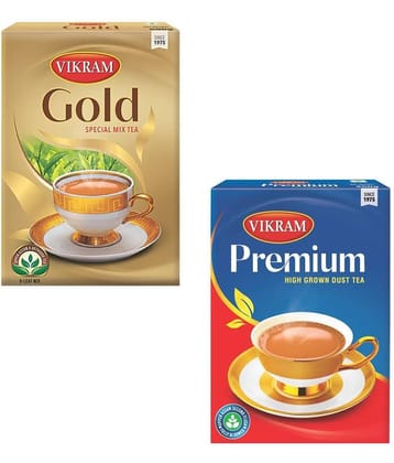 Vikram Gold Mix Special Tea 500Gm Assam Tea Powder  +Premium Dust 250 gm Pack of 2