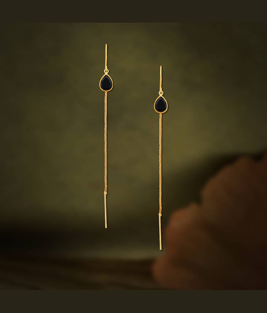 LUV FASHION Golden Threader Earrings ( Pack of 1 )