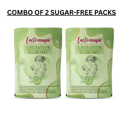 LACTOMAGIC Lactomagic Lactation Supplement Powder - To Increase Mother's Breast Milk Supply With Power Of Satavari, Fenugreek (Sugar-Free) For Healthy Baby, 250 gm Each - Pack of 2