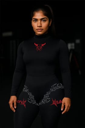 WOMENS VERVE CORE HIGH-NECK FULL SLEEVE COMPRESSION (BLACK)-S