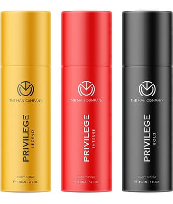 The Man Company Privilege Deodorants for Men - Legend, Bold & Intense | Premium Fragrance with Long-Lasting Smell | Everyday Use Deo’s Combo Pack - (150ml* 3)