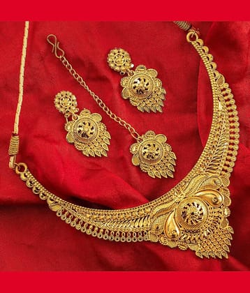 Lily Gold Brass Necklace Set ( Pack of 1 )