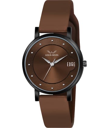 LOUIS DEVIN Brown Silicon Analog Womens Watch