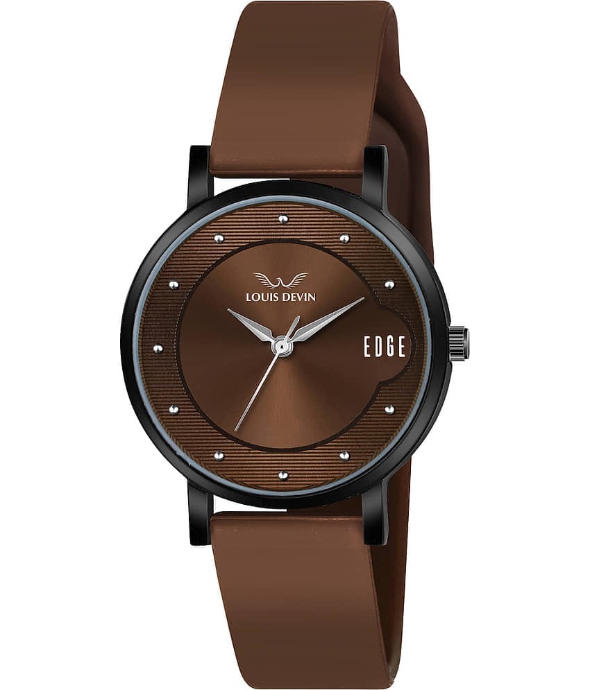 LOUIS DEVIN Brown Silicon Analog Womens Watch