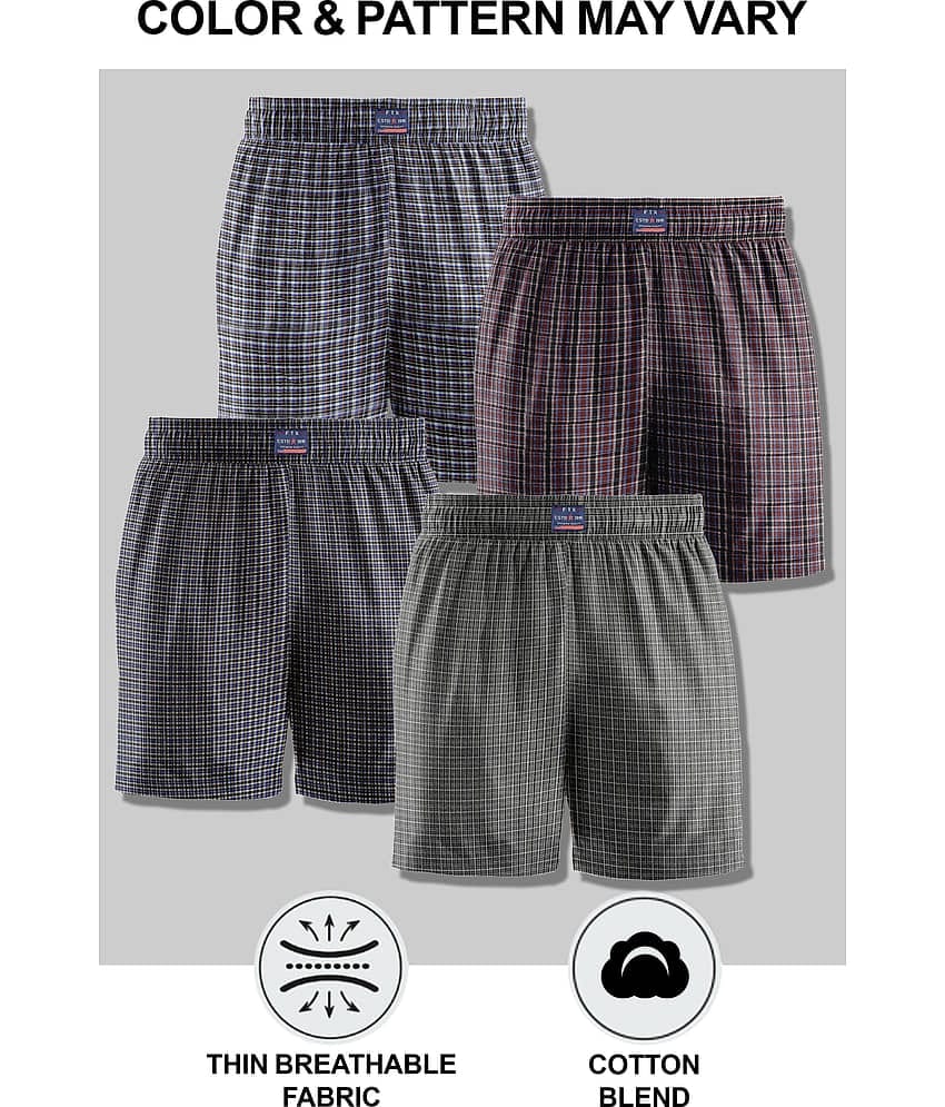 FTX Pack of 4 Cotton Blend Boxers For Men's ( Beige )