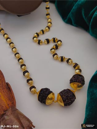 3 Rudraksh Pendant with Mala for Men RJ-ML-004-24 inch