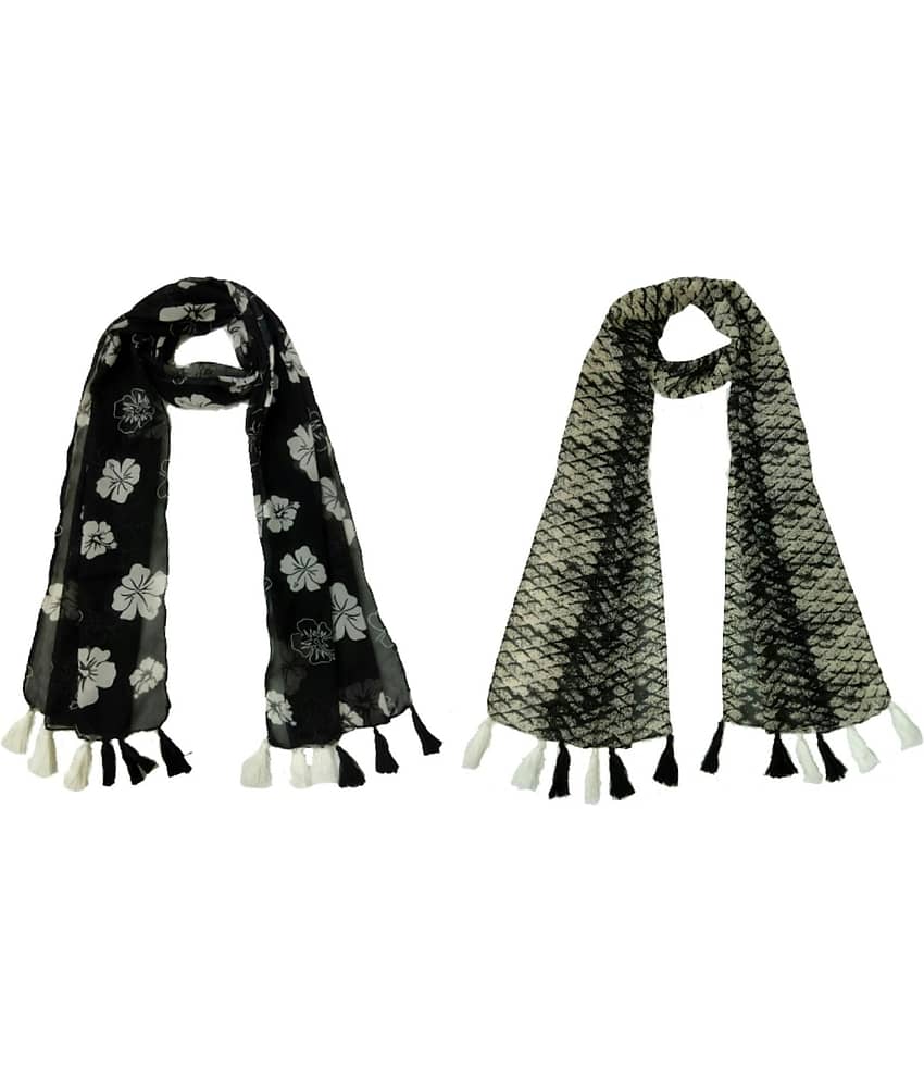 stolevilla Multi Printed Poly Cotton Yarn Stoles ( Pack of 2 )