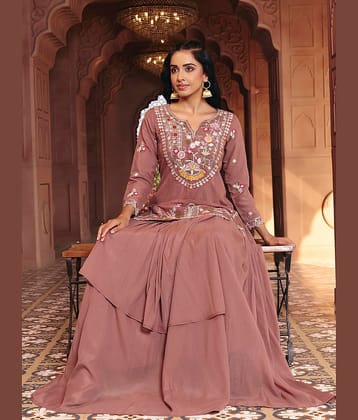 Madhuram Textiles Women's Georgette Ready To Wear Flared Lehenga Choli
