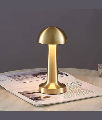 Savvy Bucket Gold Bedside Table Lamp ( Pack of 1 )
