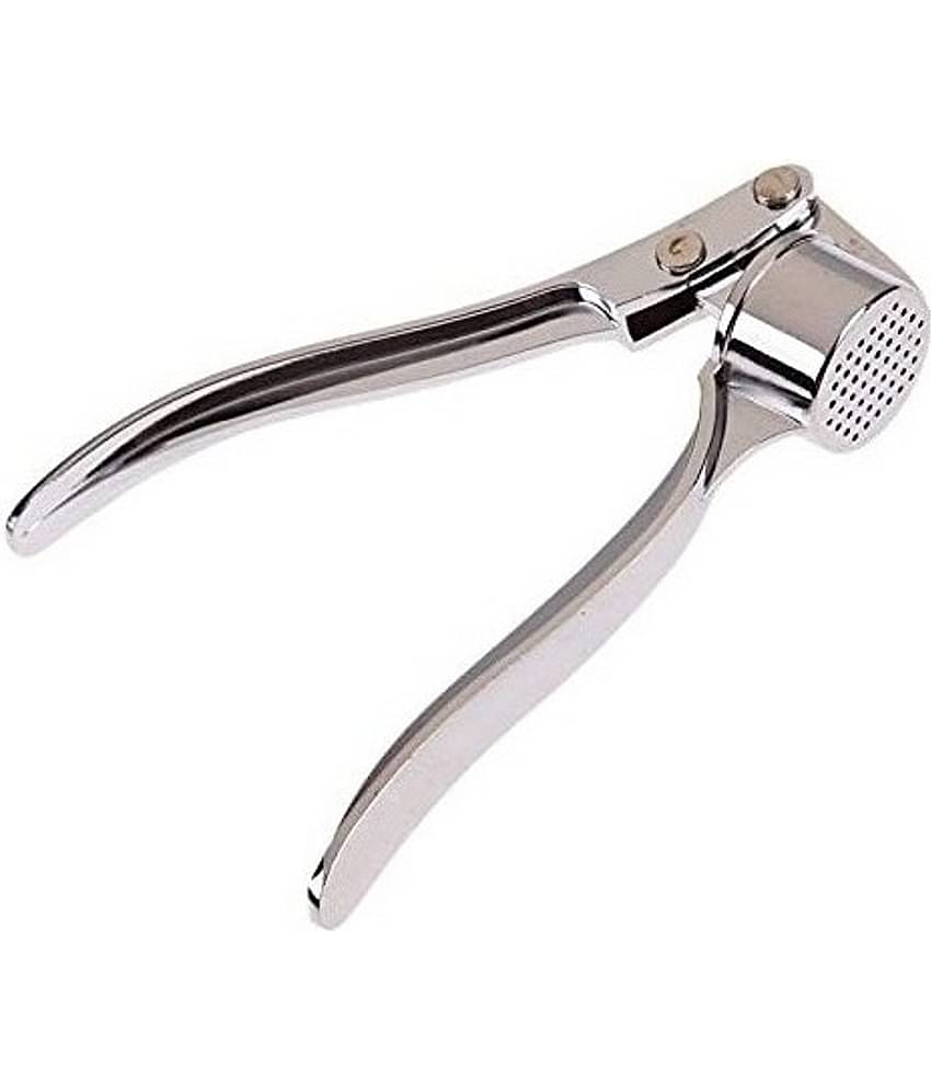 NCMART Garlic Crusher Presser Garlic Press Multi-Function Manual Portable Garlic Crusher Ginger Mincer Garlic Presser Curved Garlic Grinding Slicer (Silver) (Pack of 1)