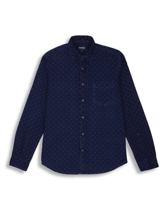 INDIGO PRINT SHIRT IN BLUE-M