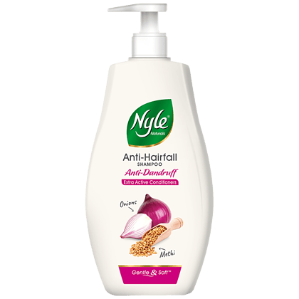 Nyle Naturals Onion And Methi Anti Dandruff 2 In1 Shampoo With Active Conditioner, 400Ml