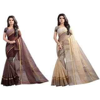 SVB Multicolour Art  Silk Saree With Blouse Piece
