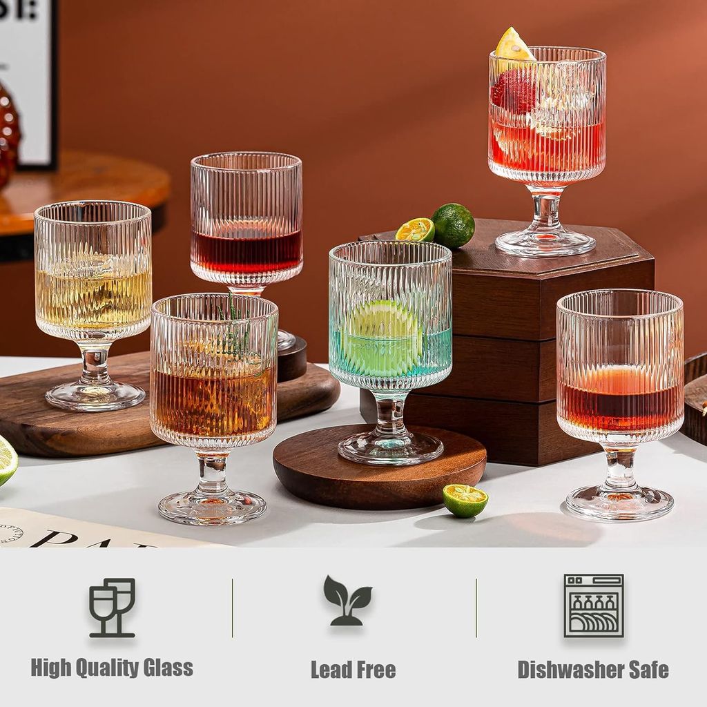 Wine Glasses | 240 ML | Drinking, Champagne, Crystal, Premium, Italian Glass Mug | Perfect for Home, Bar, Casino Party |