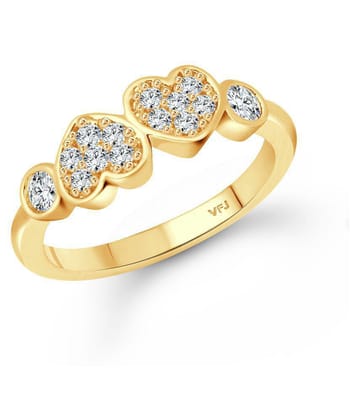 Vighnaharta Couple Heart (CZ) Gold Plated  Ring for Women and Girls - None