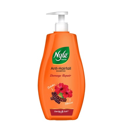 Nyle Naturals Damage Repair Anti Hairfall Shampoo With Shikakai And Hibiscus Gentle and soft shampoo  PH balanced and Paraben free1L