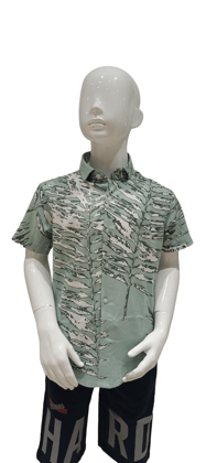 Boys Mint Menta Printed Half Sleeve Fancy Shirt-8322 MNT / Mint Menta / 26