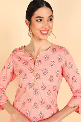Peach Polyester Ethnic Motifs Straight Suit Set PKSKD1106 Peach Polyester Ethnic Motifs Straight Suit Set PKSKD1106