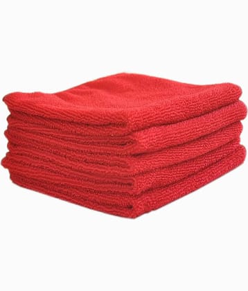INGENS Microfiber Cleaning Cloths,40x40cms 250GSM RED-Colour! Highly Absorbent, Lint and Streak Free, Multi -Purpose Wash Cloth for Kitchen, Car, Window, Stainless Steel, Silverware.(Pack of 5)…
