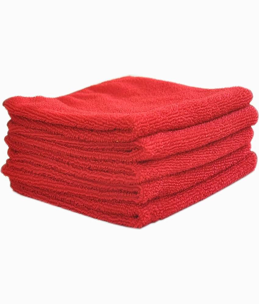 INGENS Microfiber Cleaning Cloths,40x40cms 250GSM RED-Colour! Highly Absorbent, Lint and Streak Free, Multi -Purpose Wash Cloth for Kitchen, Car, Window, Stainless Steel, Silverware.(Pack of 5)…