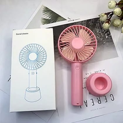 Durable USB Portable Fan in Assorted Colors - Versatile and Stylish Addition to Your Home or Office (colour - pink) by Ruhi Import Store