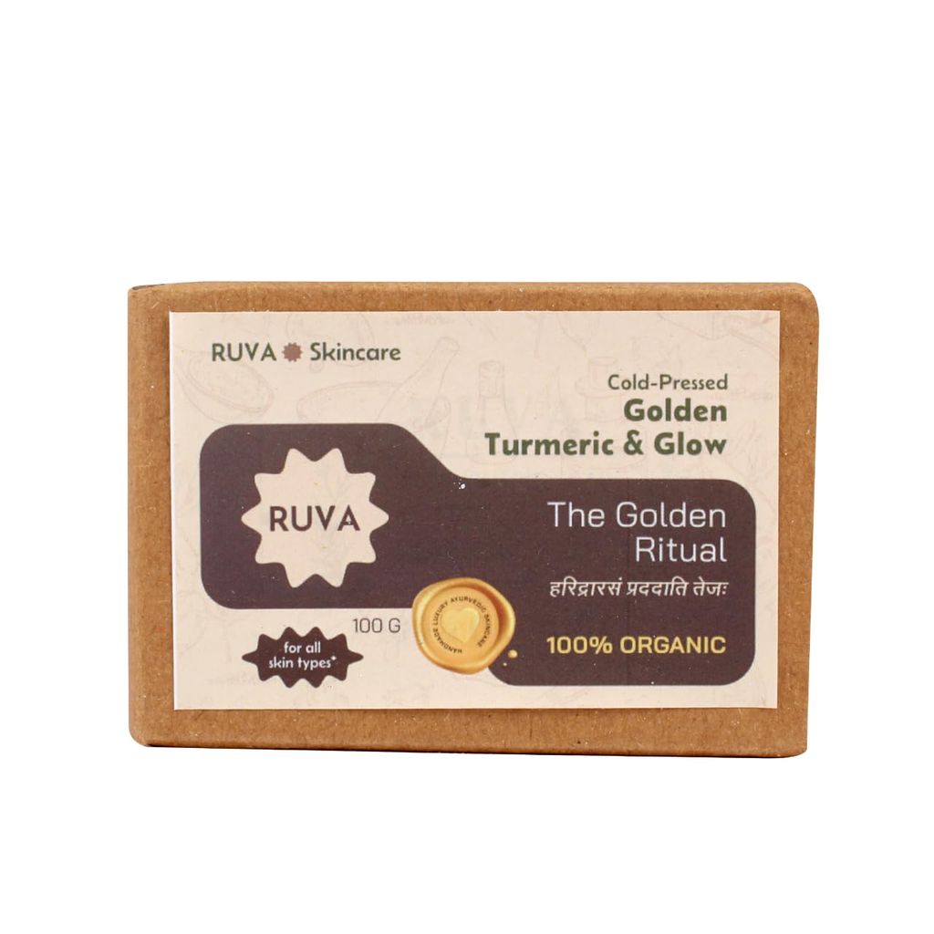 RUVA Handmade Wild Turmeric Cold-Pressed Ayurvedic Soap Bar | Exquisite Small-Batch Craft, Velvety Lather, Ultra-Pure Suitable Even for Face | Ritual Skincare for All Skin Types - Men & Women