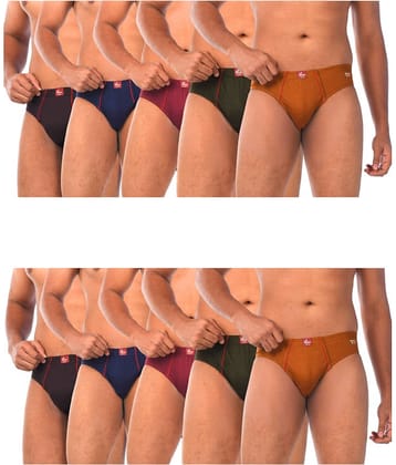Renox Pack of 10 Cotton Blend Briefs For Men's ( Multicolor1 )