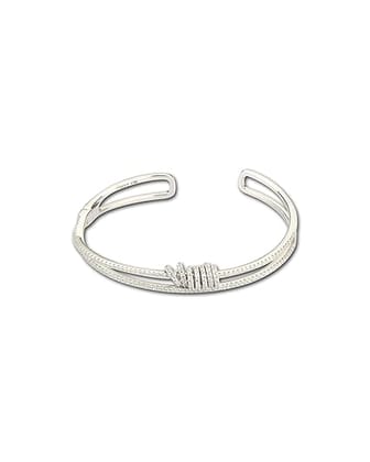 AABHA Silver Kada Bracelet for Women (Silver, 2.6) AABHA Silver Kada Bracelet for Women (Silver, 2.6)