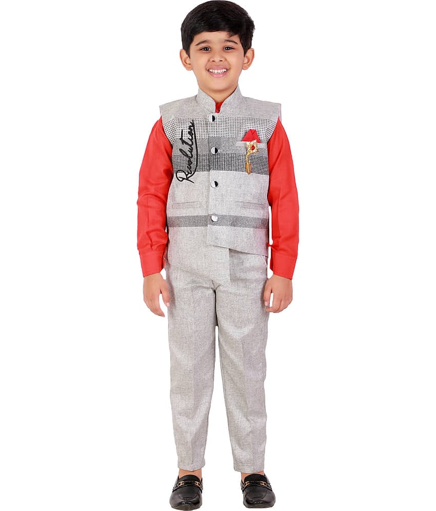 Fourfolds Pack of 1 Boys Cotton Blend Set ( Blue )