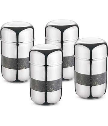 Classic Essentials Capsule Container Steel Transparent Tea/Coffee/Sugar Container ( Set of 4 )