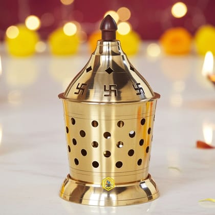 Brass Table Decor Oil Lamp, Deepak  - Classic Brass Diya for Puja Use, Height : 5 Inch (ZMAS542 C)
