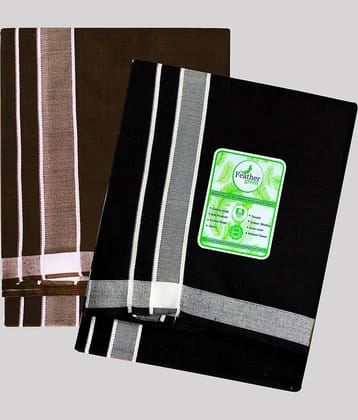Feather Green - Multicolor Cotton Men's Lungi ( Pack of 2 )