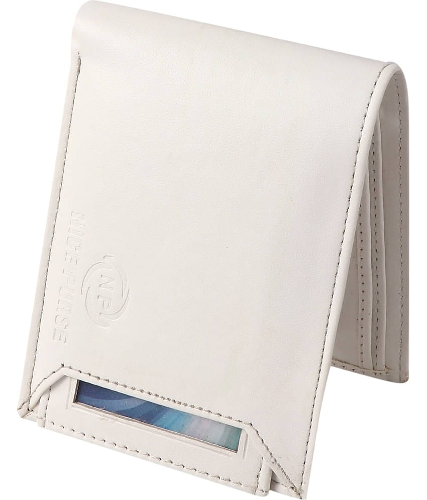 Nice Purse White PU Men's Two Fold Wallet ( Pack of 1 )