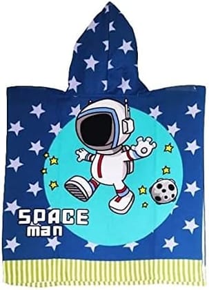 Fun and Playful - Adorable Cartoon Print Hooded Microfiber Baby Bath Towel-Space