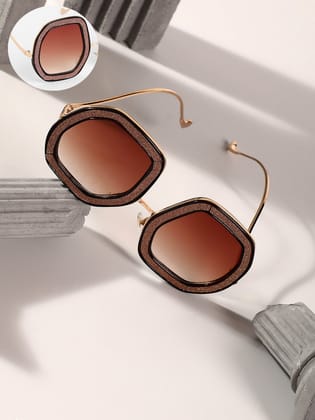 The Shimmer Oversized Sunglasses - Metallic Pink-Sunglass