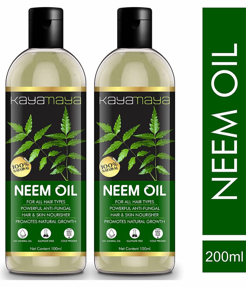 Kayamaya 100% Pure Neem Oil for Hair & Skin Oil 100 mL Pack of 2