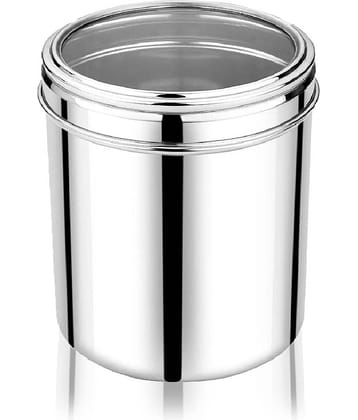 Dynore - 1000 ml canisters Steel Silver Utility Container ( Set of 1 )
