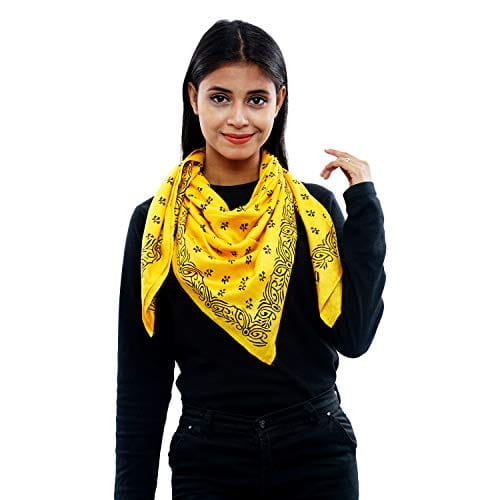 Eri Silk Printed Scarf Yellow