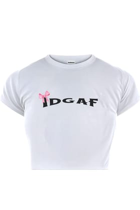 I DONT GIVE A F* BABY TEE-XS / White