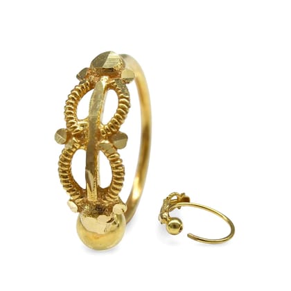 18K Real Gold Nose ring Indian Women unique trendy  Nose Hoop Ring 22g