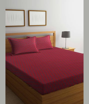 FABINALIV Cotton 1 Double Bedsheet with 2 Pillow Covers ( Gray )