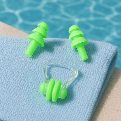 Swimming Earplugs and Nose Clip Set (3 Pc)