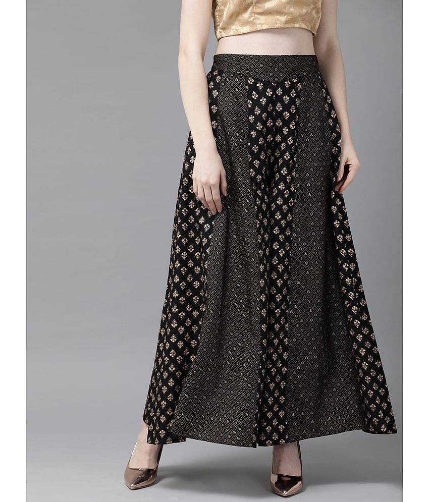 Juniper - Black Rayon Women's Palazzo ( Pack of 1 )