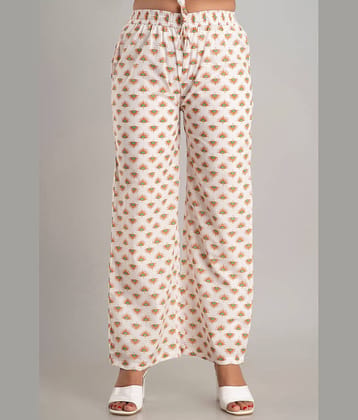 MAUKA - White Rayon Women's Palazzo ( Pack of 1 )