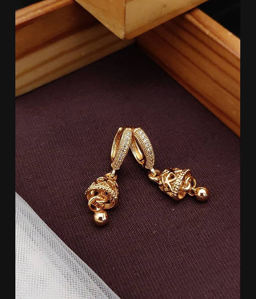 Shivay Fashion  hub Rose Gold Jhumki Earrings ( Pack of 2 )